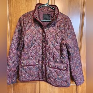 Talbots Burgundy Paisley Jacket.  Size M.  Stylish button cuffs, front, pockets.